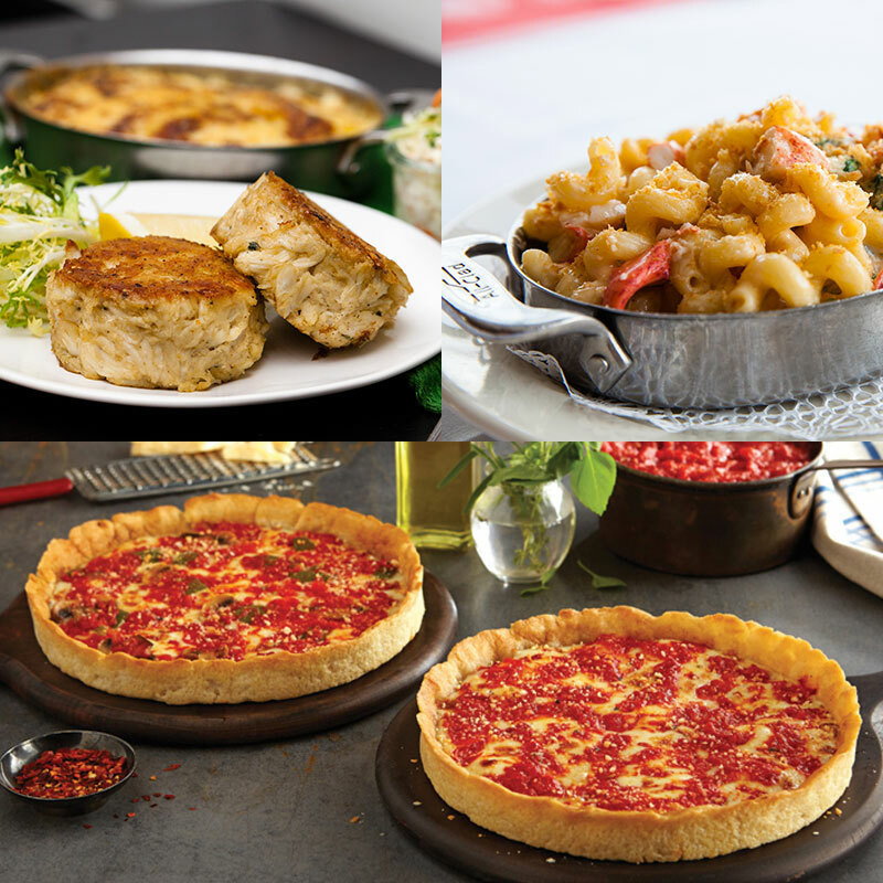 Image of Shaw's Crab House Lobster Mac, Crab Cakes & 2 Lou's Pizzas
