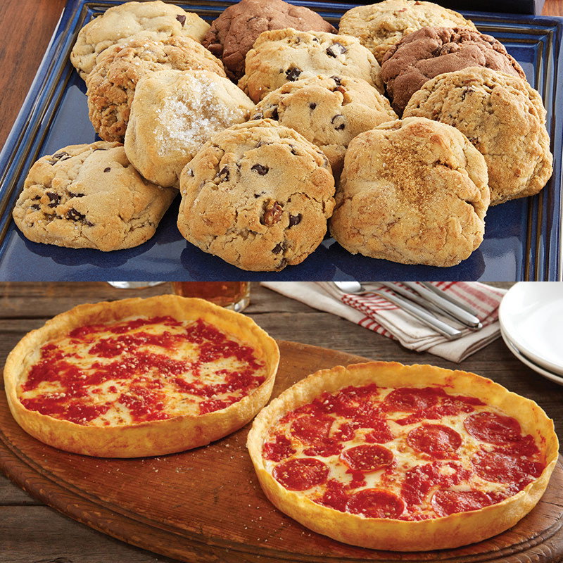 Image of Carol's Cookies Large Gift Box & 2 Lou's Pizzas