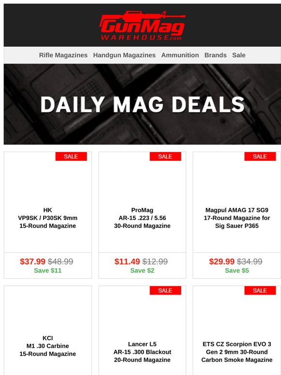 Lock, Load, and Save | HK VP9SK / P30SK 9mm 15-Round Magazine for $38