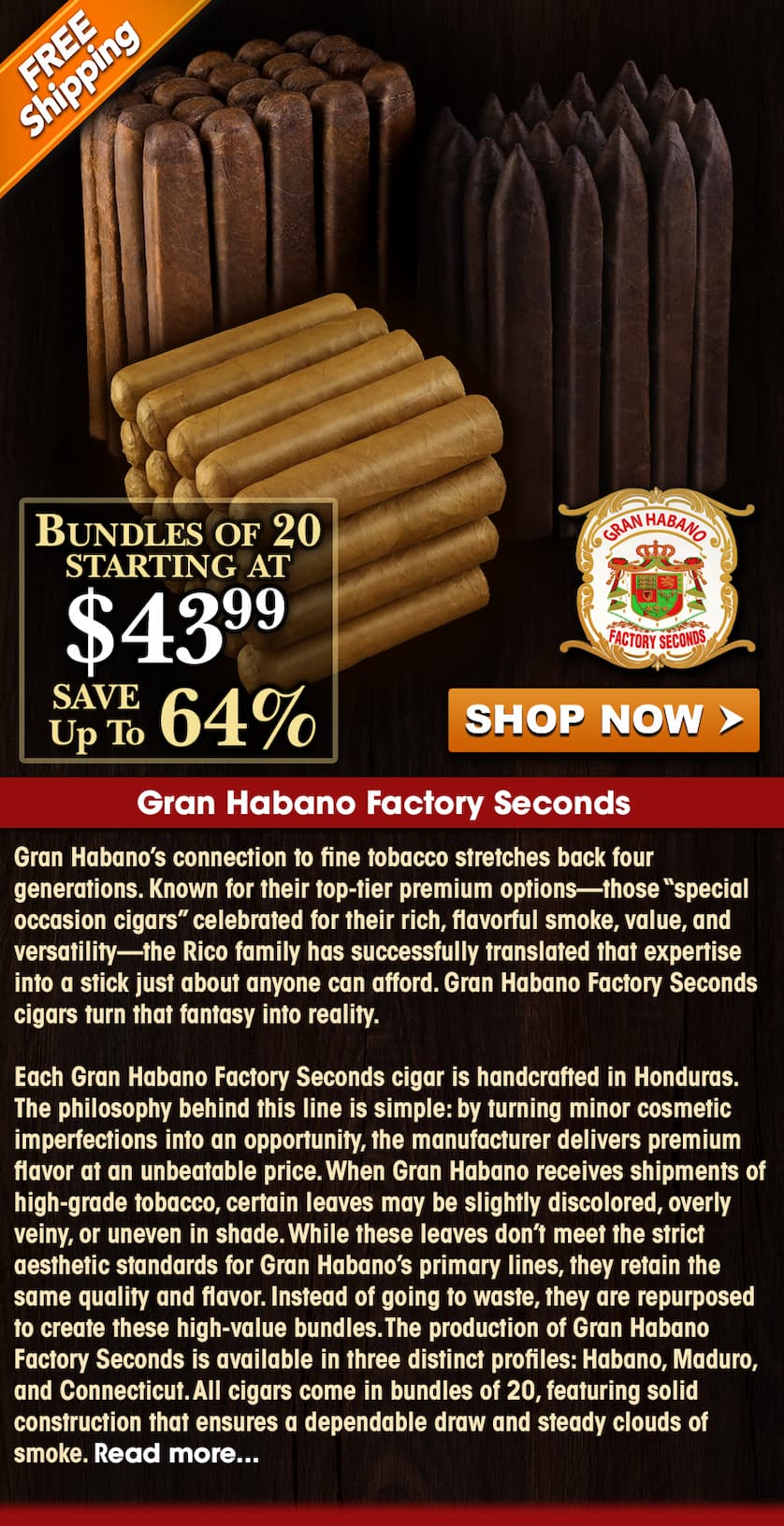  Gran Habano Factory Seconds