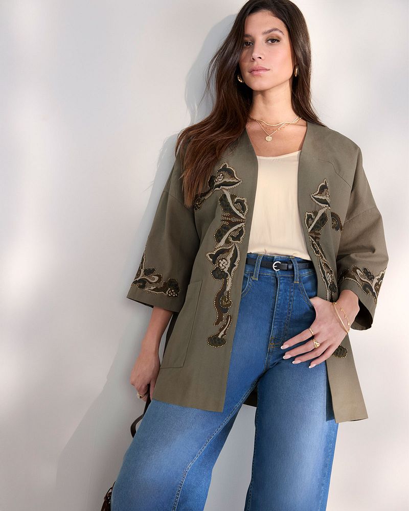 Oversized Embroidered Kimono