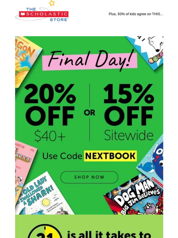 Final Day: Up to 20% Off Sitewide
