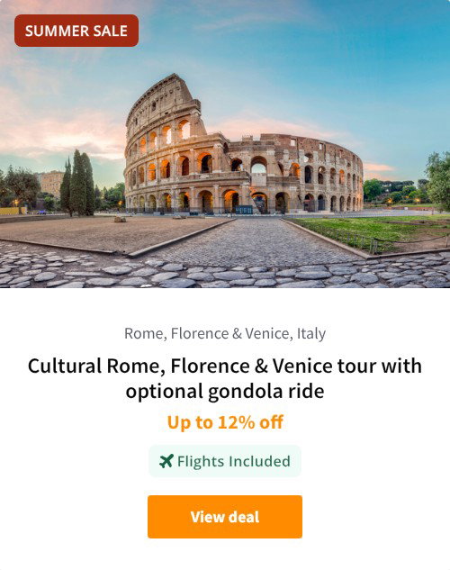 Cultural Rome, Florence &amp; Venice tour with optional gondola ride