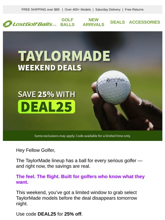 48 Hours to Save 25% on TaylorMade