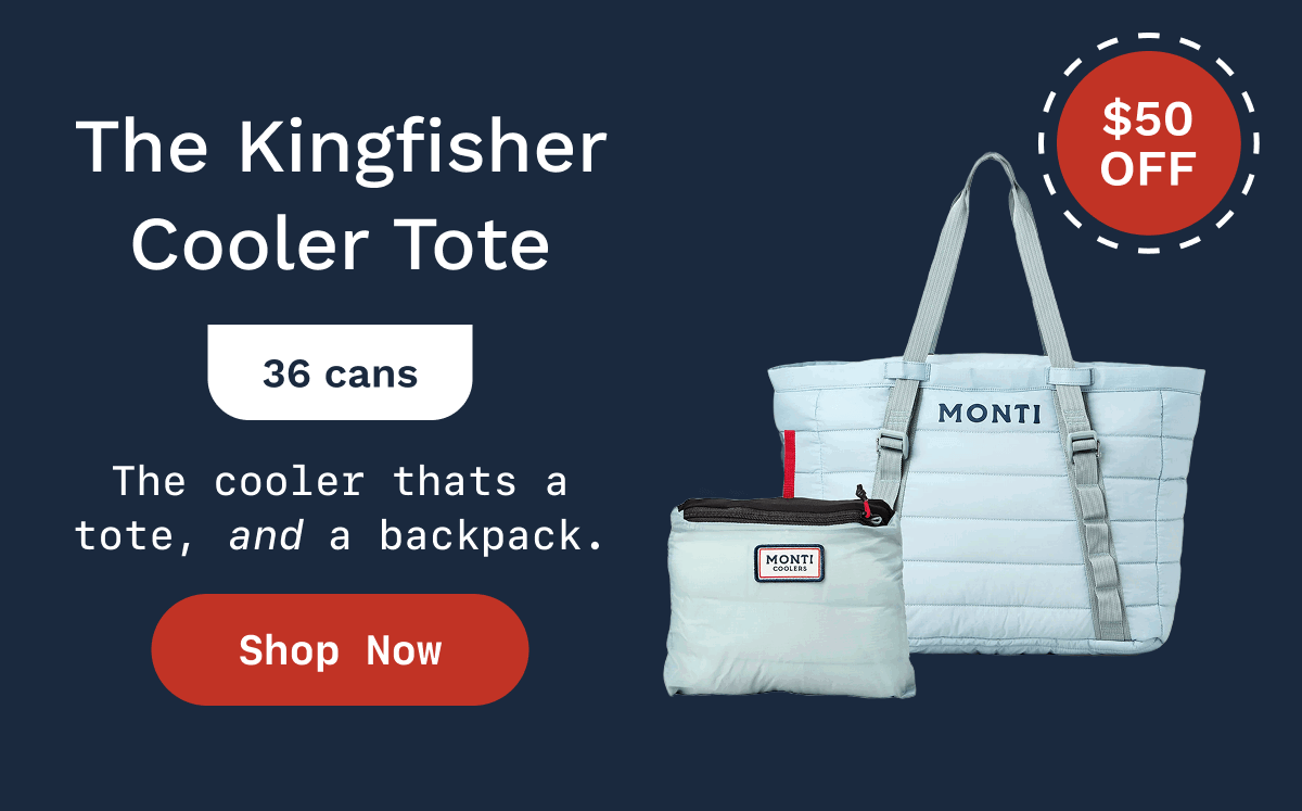 The Kingfisher Cooler Tote - 36 Cans - The cooler thats a tote, and a backpack. $50 Off - SHOP NOW