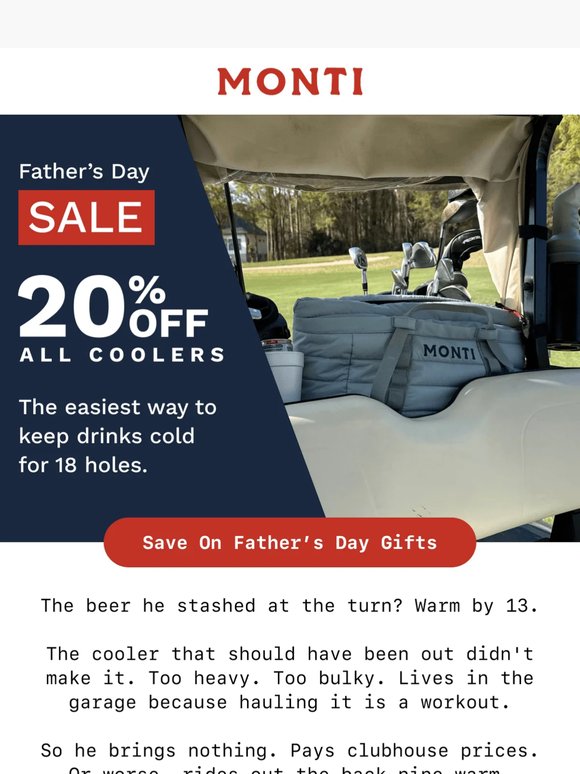 20% off the cooler he'll actually bring ⛳