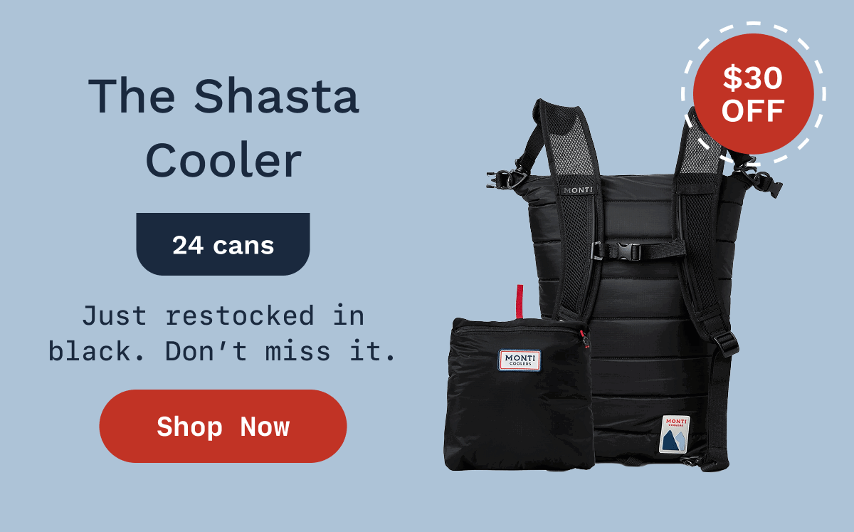 The Shasta Cooler - 24 cans - The lightest backpack cooler on the market. $30 OFF - SHOP NOW