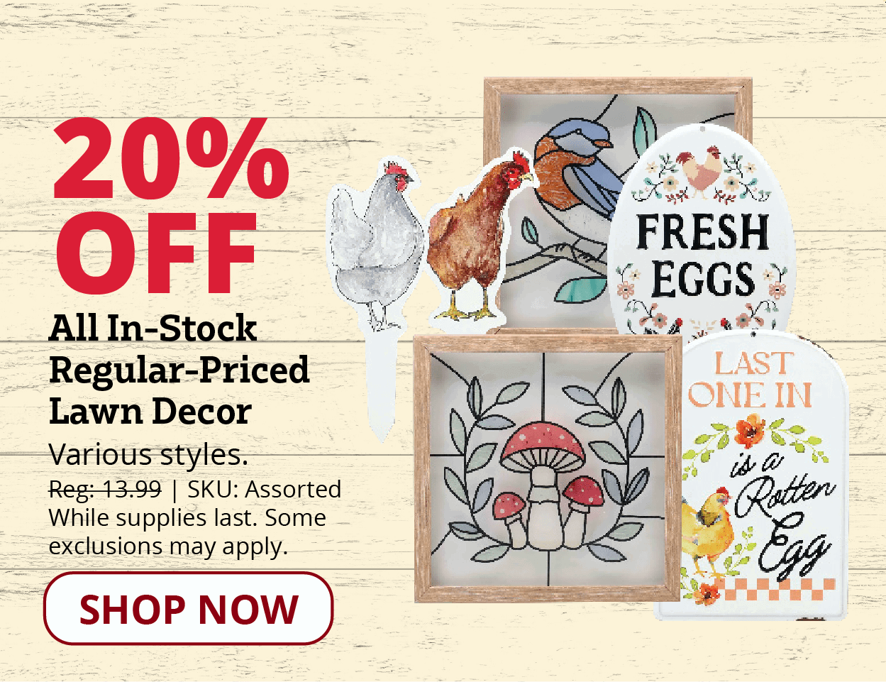 20% off Lawn Decor