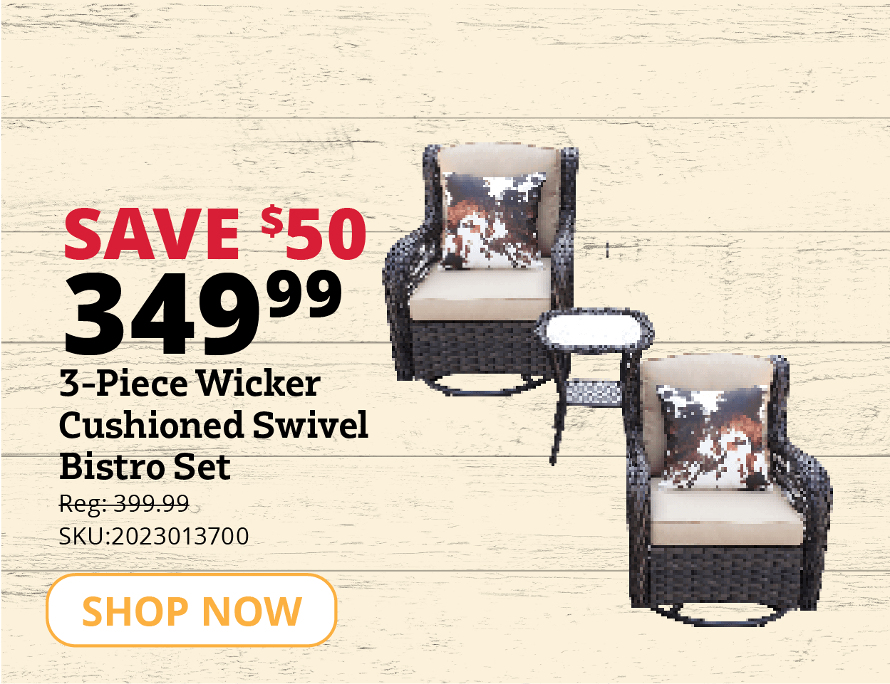 3 piece wicker bistro set