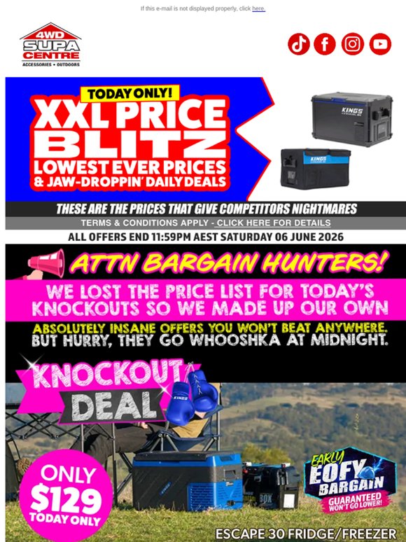 XXL Price Blitz 💲 TODAY ONLY 🗓️ Lowest Ever Prices & Jaw-Droppin' Daily Deals