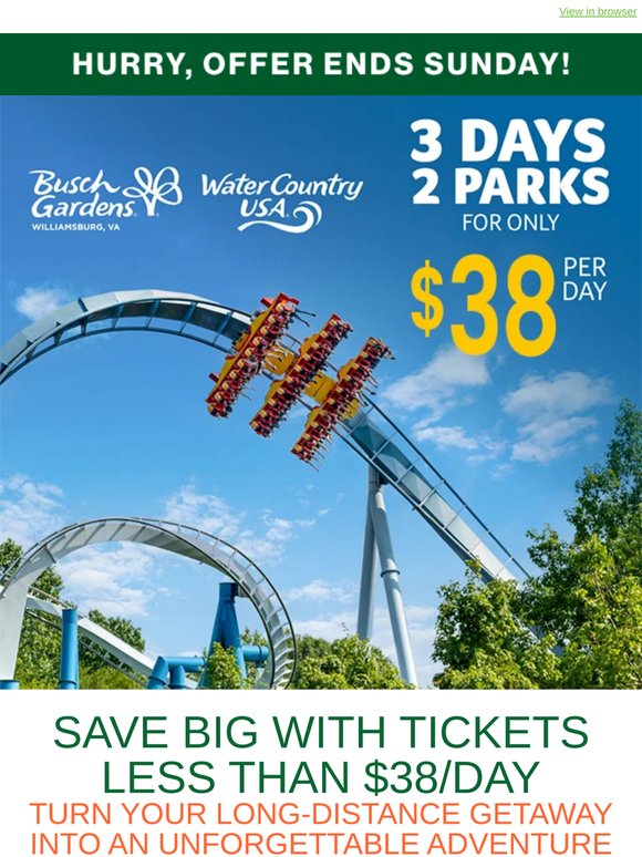 Tickets Less than $38/Day