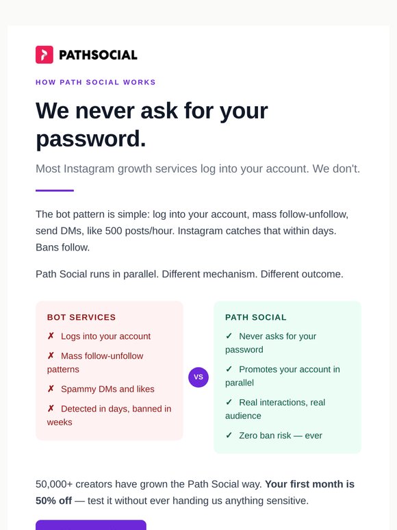 Why we never ask for your Instagram password