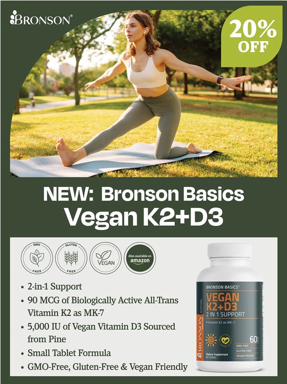 Introducing Our NEW Bronson Basics Vegan K2+D3 🙌