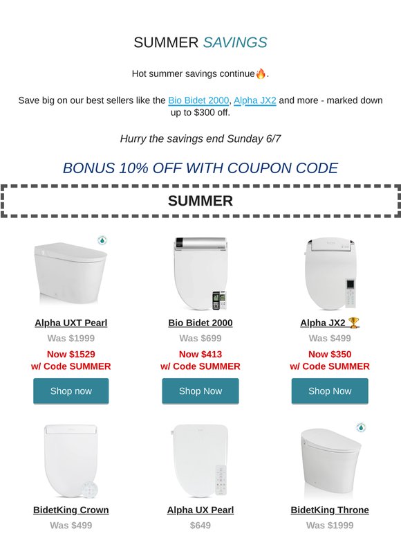 [LAST CHANCE] 🕓 Summer Bidet Savings | UXT Pearl Pre-order