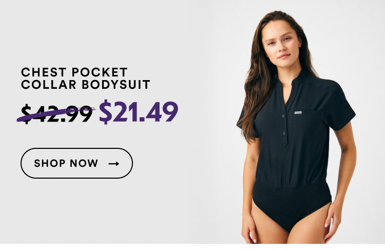 Chest Pocket Collar Bodysuit | $21.49 | Shop Now
