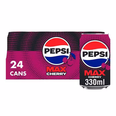 Pepsi Max Cherry No Sugar Cola Cans 24 x 330ml