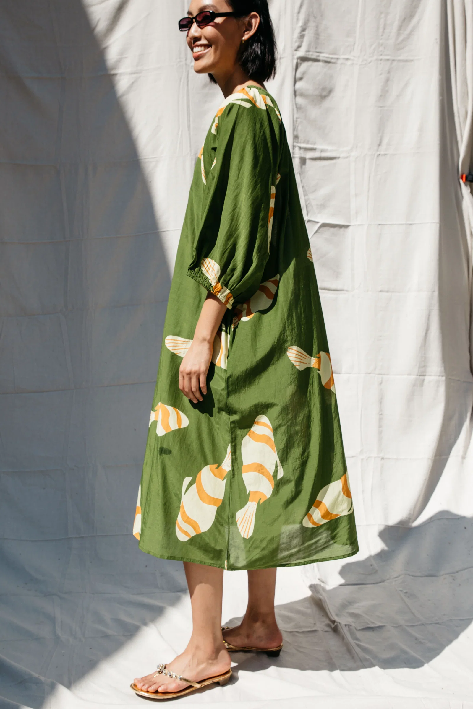 Image of Ballad Dress - Green Fish