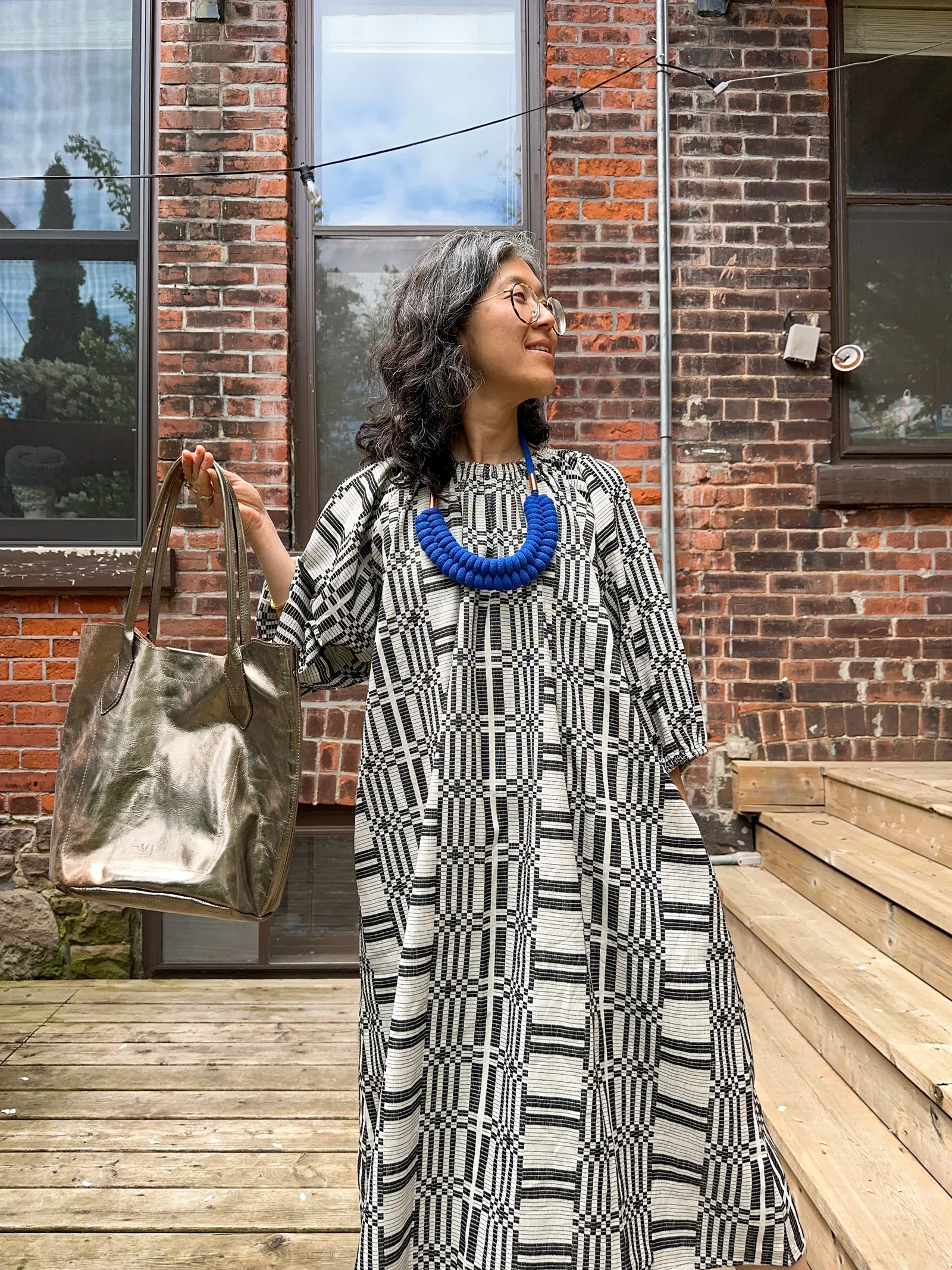 Image of Nikki Chasin x The House That Lars Built Ballad Dress in Licorice Astrid Weave