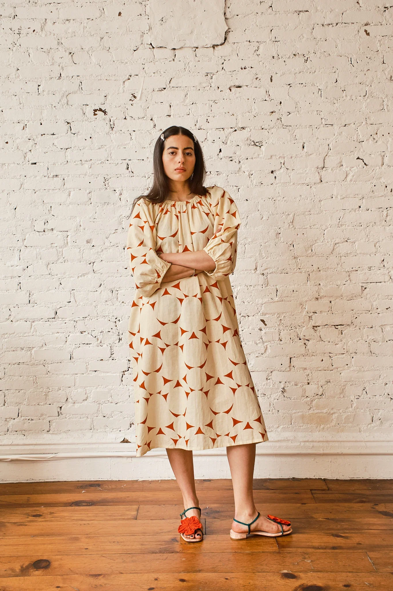 Image of Ballad Dress - Fruit Bell Tomato/Cream