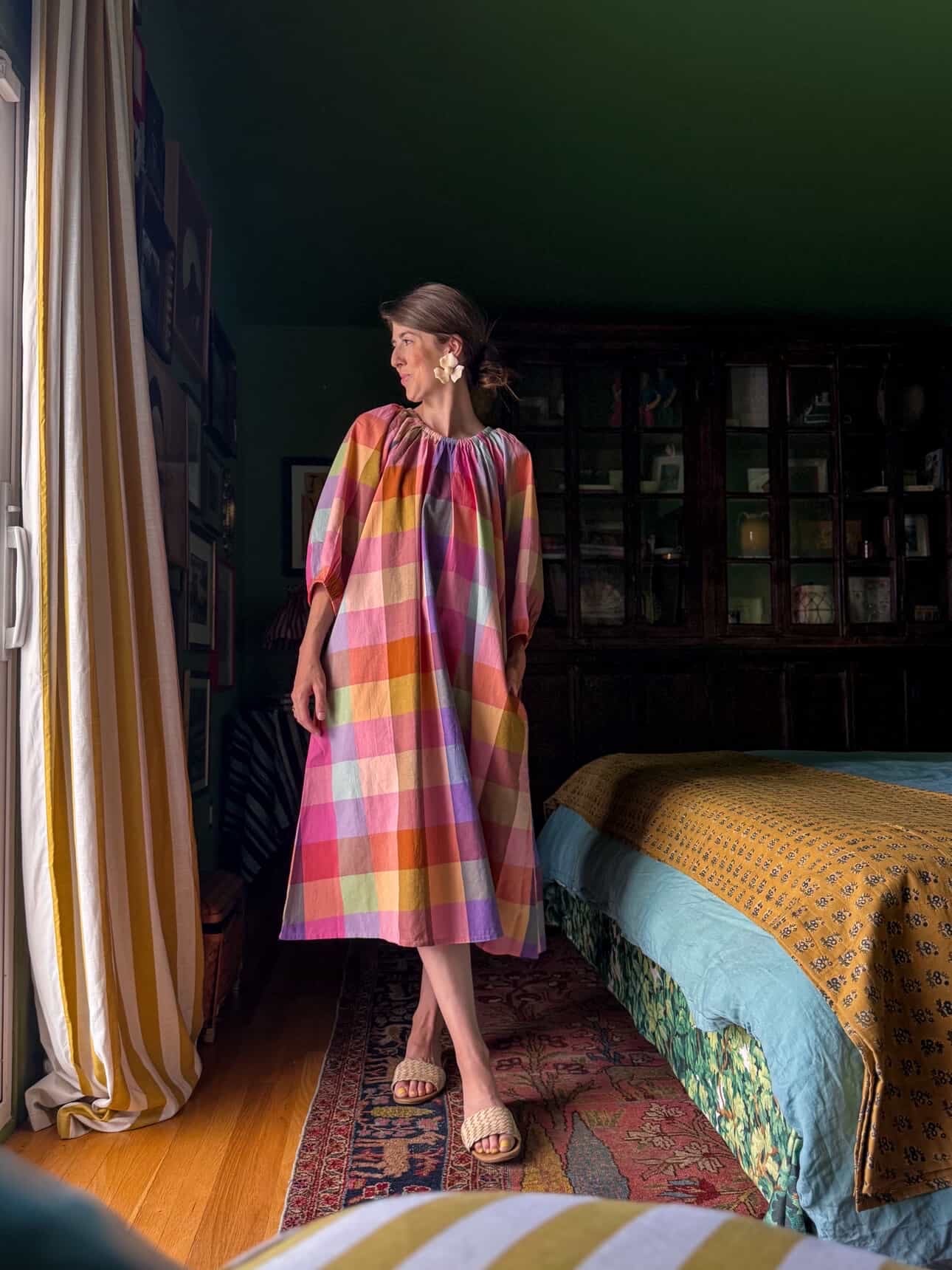 Image of Nikki Chasin x The House That Lars Built Ballad Dress in Midsommar Plaid