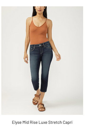 Elyse Mid Rise Luxe Stretch Capri