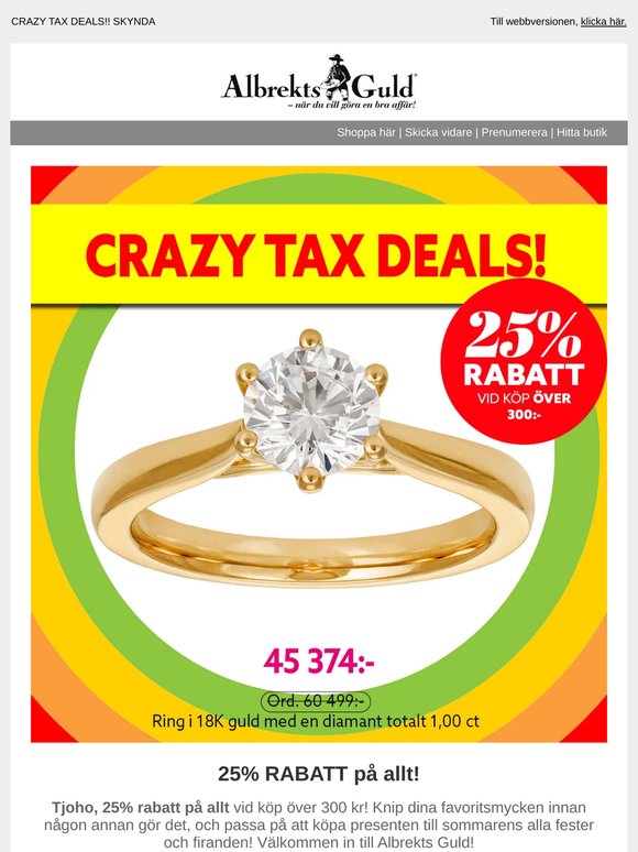 25% RABATT HELA HELGEN