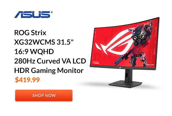 ASUS ROG Strix XG32WCMS 31.5inches 16:9 WQHD 280Hz Curved VA LCD HDR Gaming Monitor