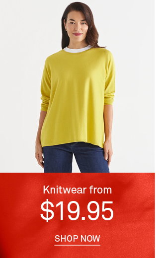 Shop Knitwear from $19.95