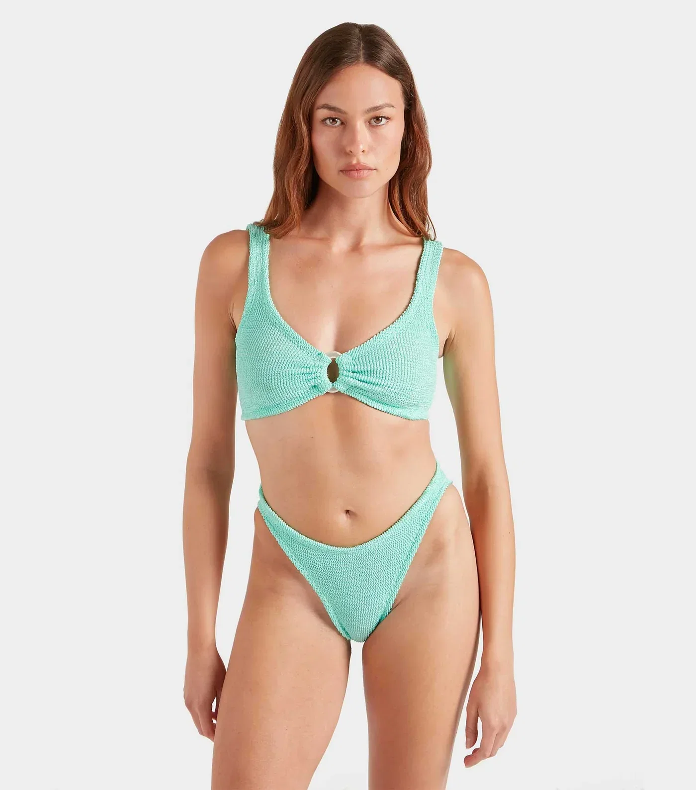 Image of  Julia Bikini With Pearly Hoop - Metallic Mint