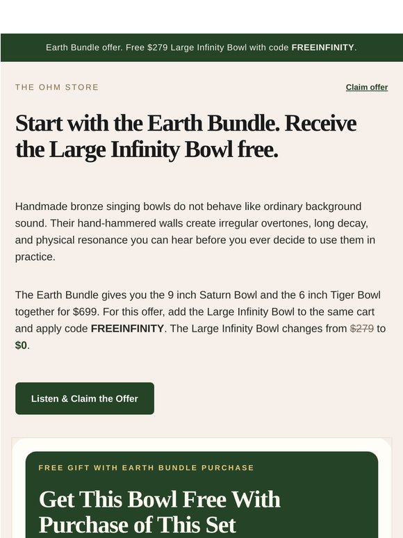 Free $279 Infinity Bowl With This Set For Tonight Only