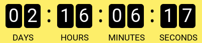 Time counting down to midnight 5th June