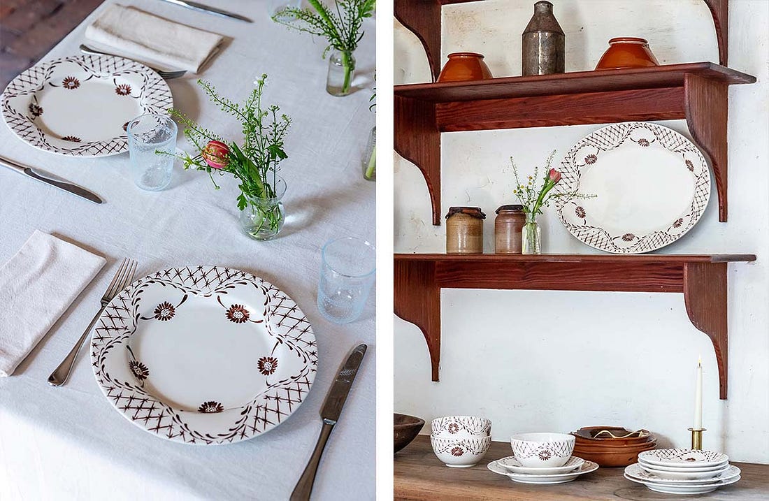 Carolina Irving & Daughters x Colonial Williamsburg floral tablewares
