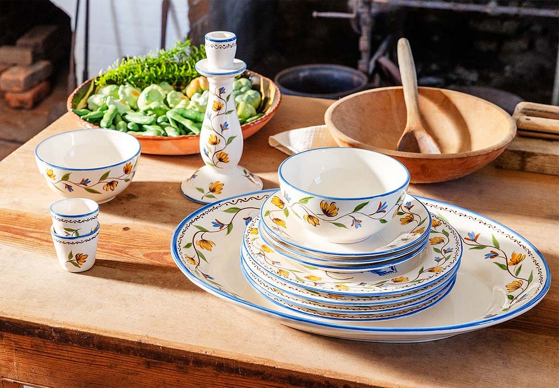 Carolina Irving & Daughters x Colonial Williamsburg floral tablewares