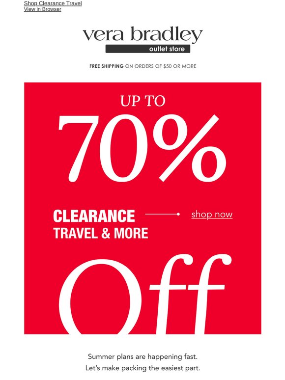 Up to 70% OFF travel & more clearance
