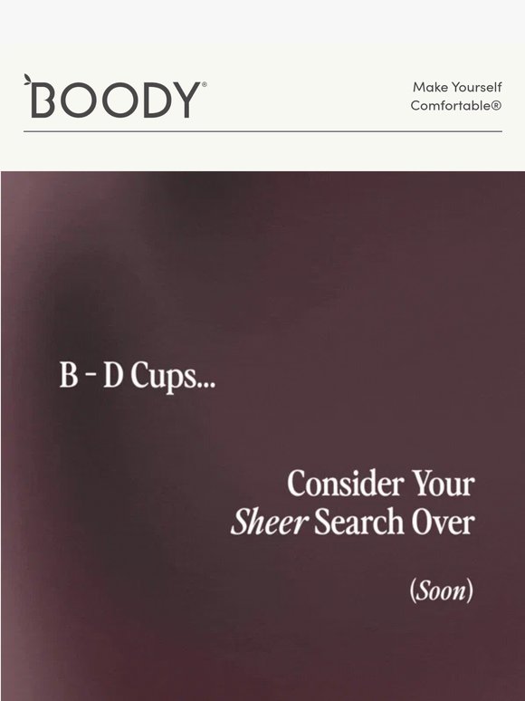 B - D Cups… Sheer Support Is On The Way.