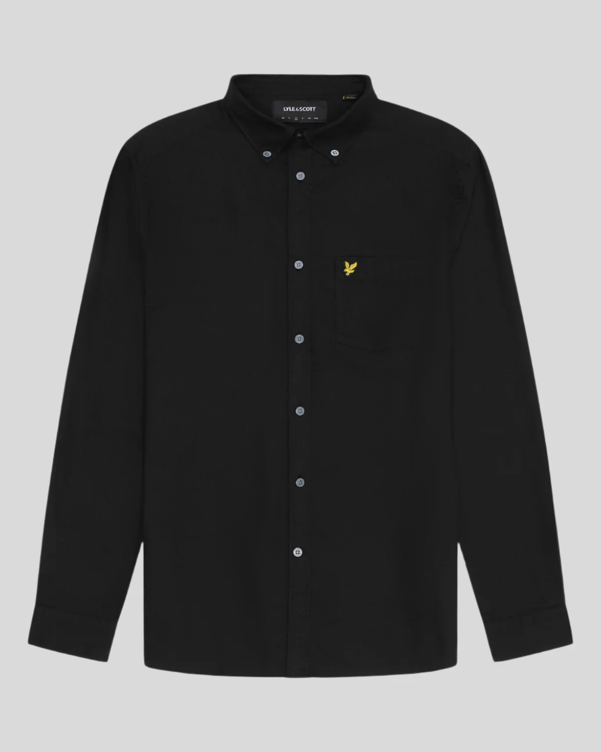 Cotton Button Down Oxford Shirt in Jet Black