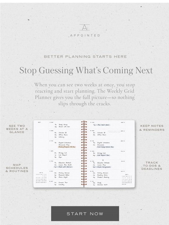 Our Two-Week Planner, Up Close