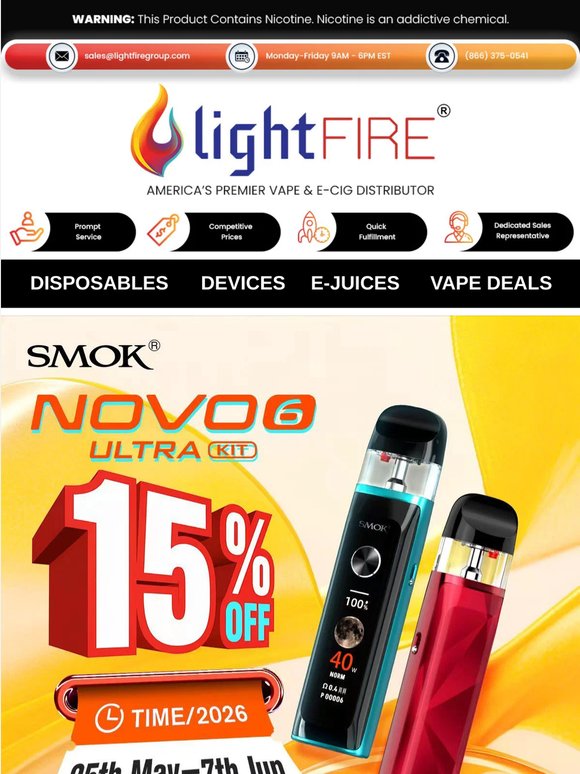 🔥 Deal Ending Soon: SMOK NOVO 6 Ultra Kit — Get 15% Off
