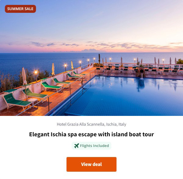 Elegant Ischia spa escape with island boat tour