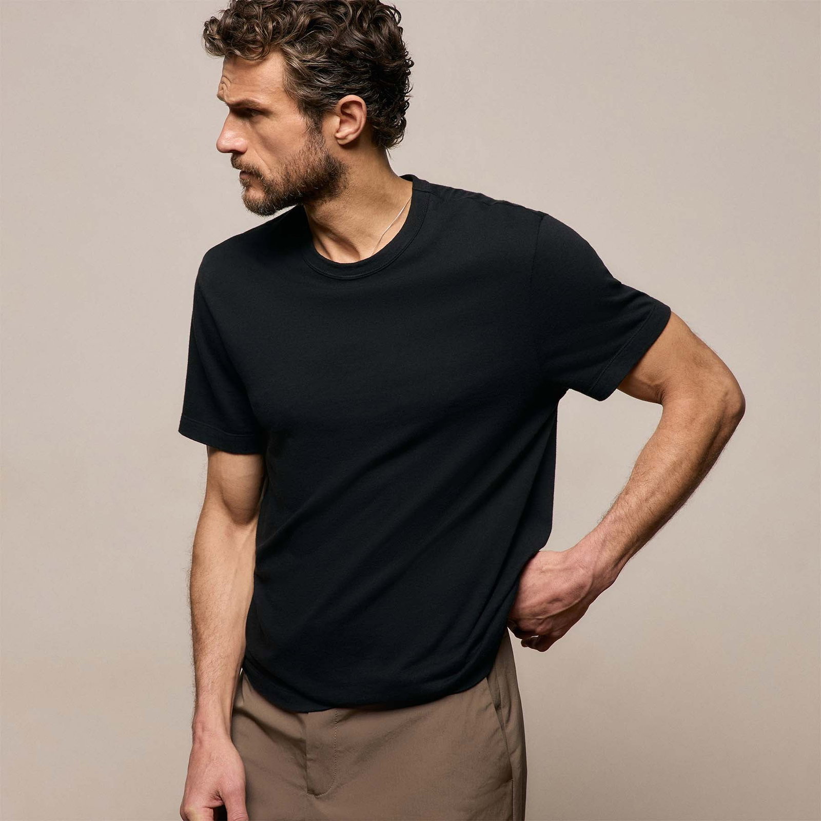 Image of Cotton Cashmere Short Sleeve Tee - Black