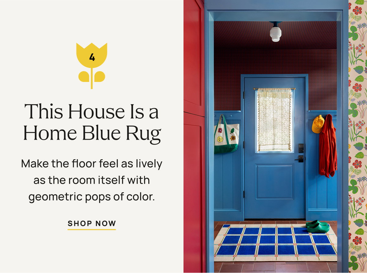 This House Is a Home Blue Rug by Dan Pelosi