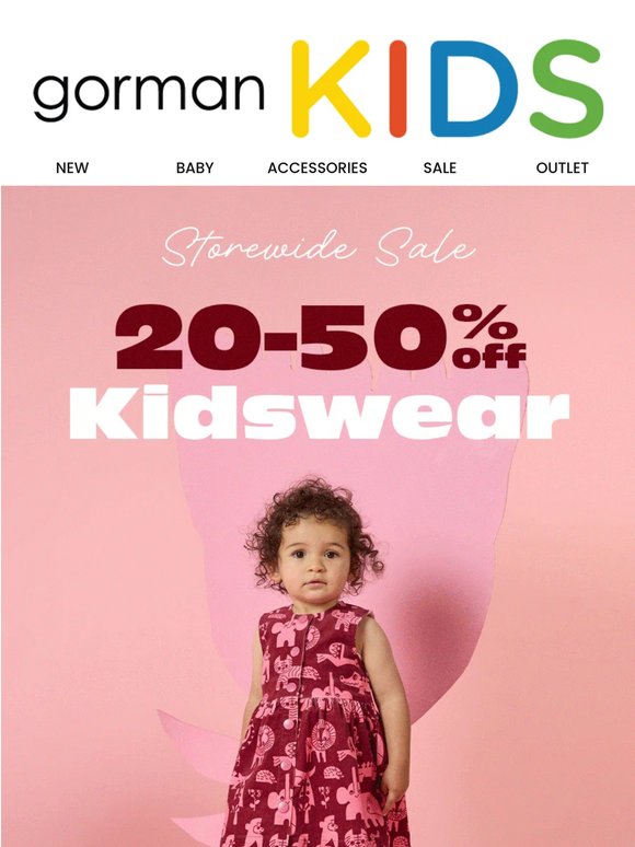 20-50% off kidswear 🦒