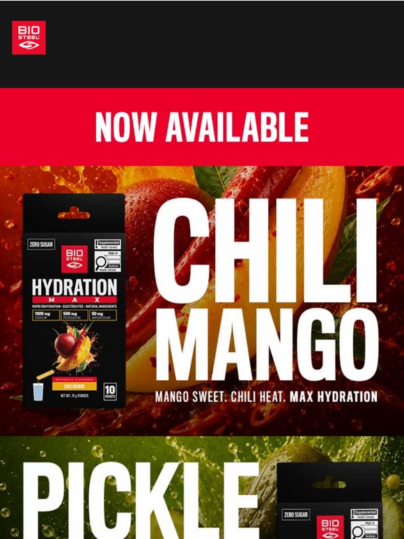 New MAX Flavours: Chili Mango & Pickle Juice