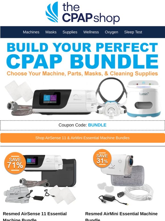 Bundle & Save! 🚨 Resmed CPAP + One Year of Supplies Starting at ONLY $726 (71% Off!)