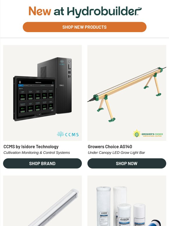 NEW on Hydrobuilder.com! 💡 Lights, Grow Media, & More!