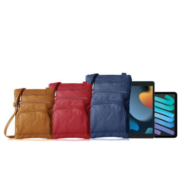 Super Soft Leather Crossbody Bag with Strap (3 Sizes)
