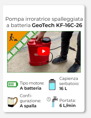 GeoTech KF-16C-26 Rosso - Pompa irroratrice spalleggiata a batteria - 16L