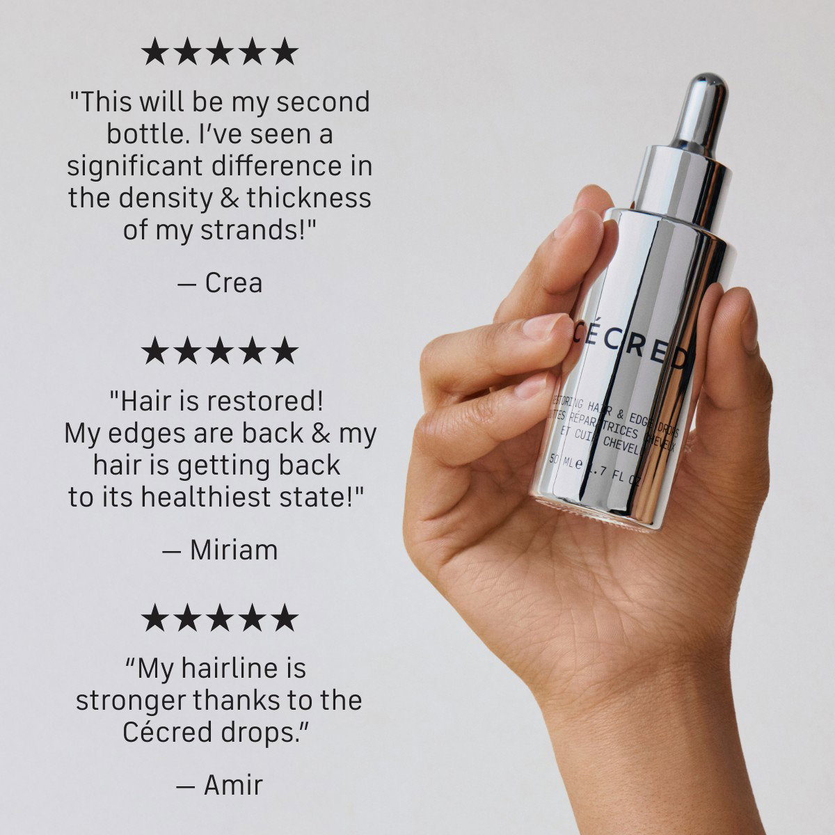 5 star reviews on Restoring Hair & Edge Drops