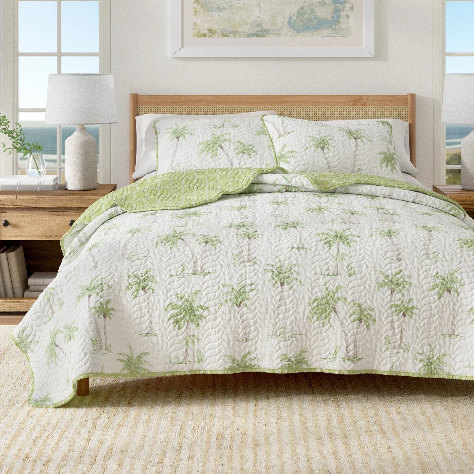 Image of West Palm Trees Coastal Quilt Set - Coronado Collection