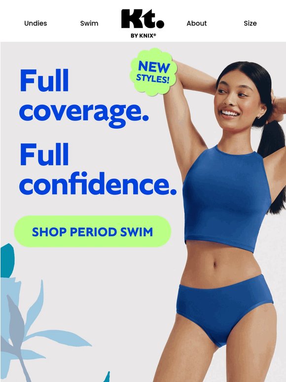 NEW full-coverage Period Swim just dropped🩵🌊